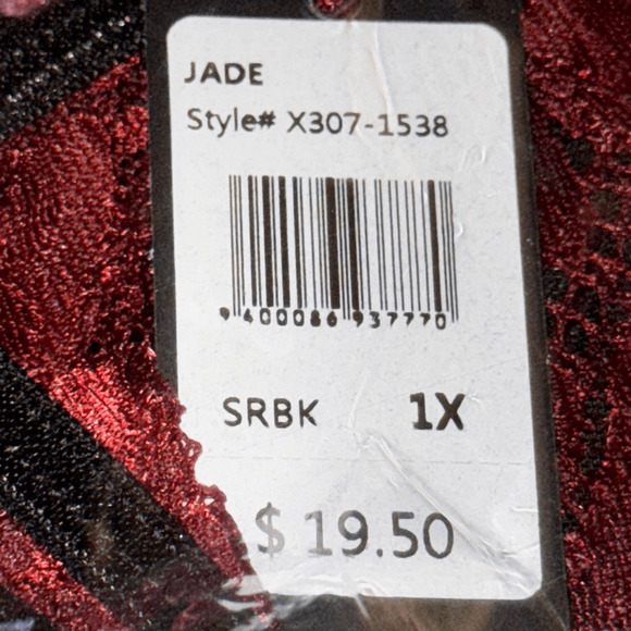 Frederick's of Hollywood Jade Crotchless Panty in Burgandy and Black Plus 1X NWT - Picture 4 of 4